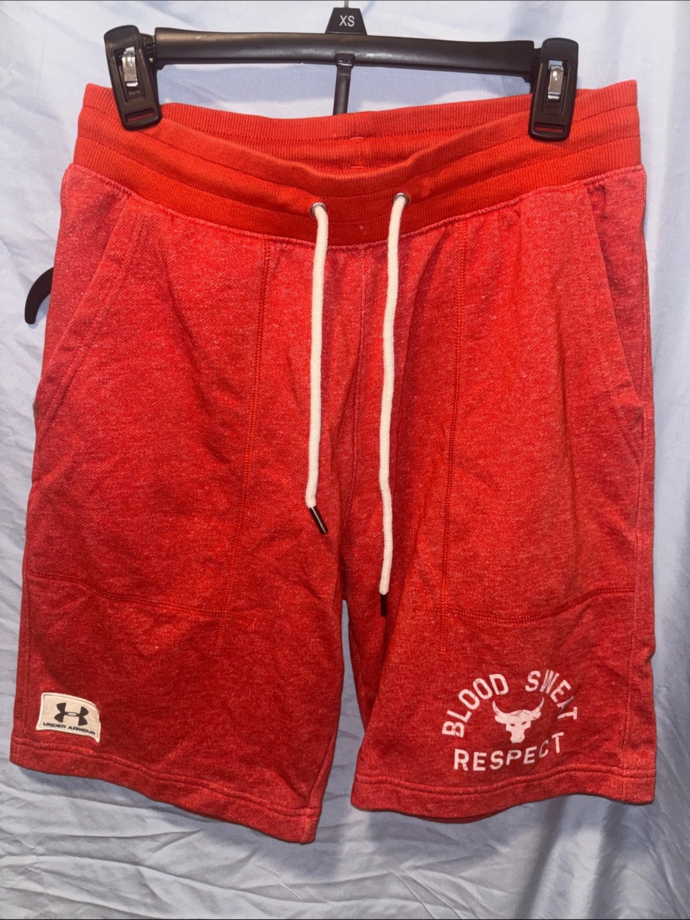 Under Armour Men’s Red Athletic Drawstring Shorts with White Cord